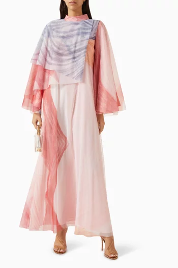 قفطان مزين بنقشة وكاب