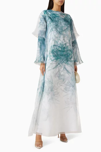 قفطان مزين بنقشة وكاب