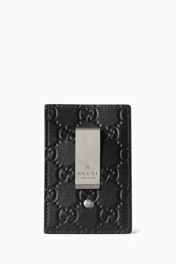 GG Emblem Money Clip in Leather