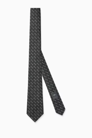 Horsebit Tie in Silk-jacquard