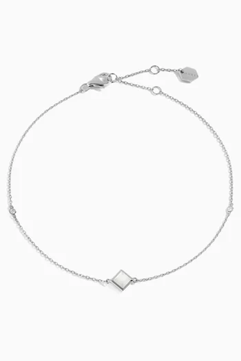 Cleo Pyramid Anklet in 18kt White Gold