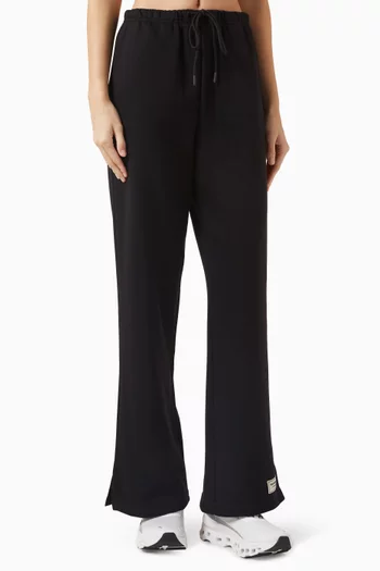 بنطال رياضي بقصة ساق مستقيمة مزيج قطن