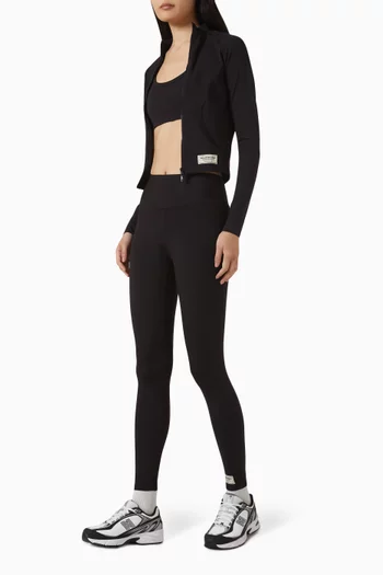 لغينغز بخصر مرتفع وحياكة داخلية 24 بوصة قماش سوفتسكين