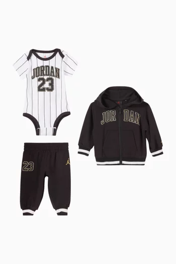 Jersey 3-Piece Full-zip Hoodie Set