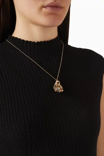 Charm & Ring Pendant Necklace in Brass