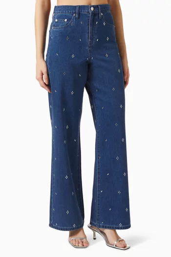 Embellished Straight-leg Jeans in Denim