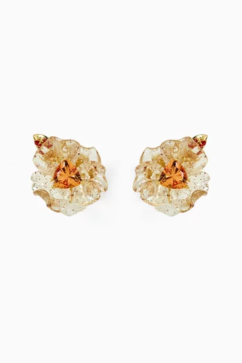 Blueberry Petunia Stud Earrings in 18kt Gold-vermeil