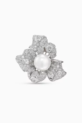 Mini Blossom Ring in 18kt White Gold & Rhodium Vermeil