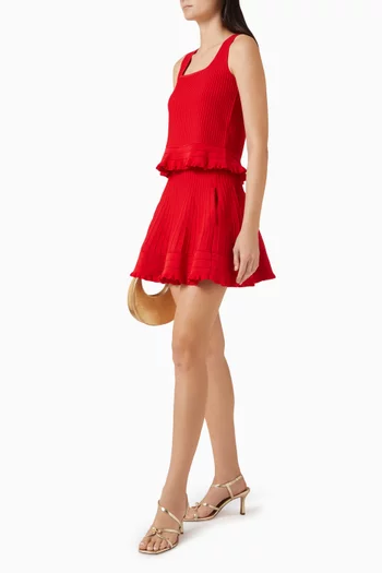 بلوزة بكشكش نسيج مضلع