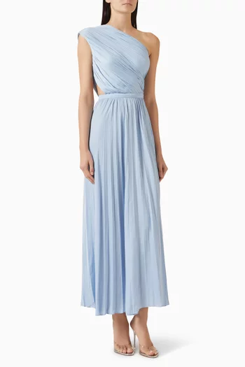 فستان طويل بكتف مكشوف