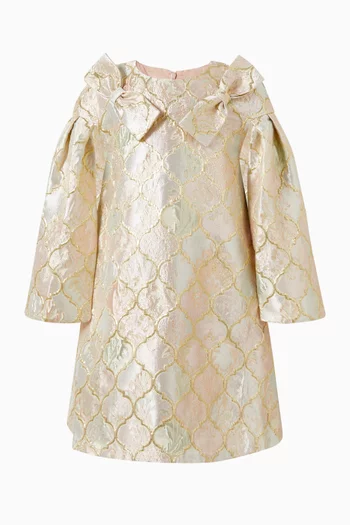 فستان بروكيد بقصة واسعة