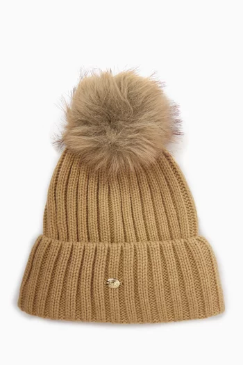 قبعة بيني أونا بومبون منسوجة