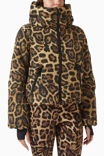 Pantera Leopard-print Short Down Jacket