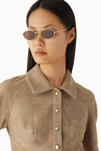 Noa Oval Sunglasses in Metal