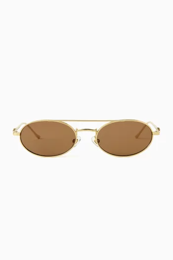 Noa Oval Sunglasses in Metal
