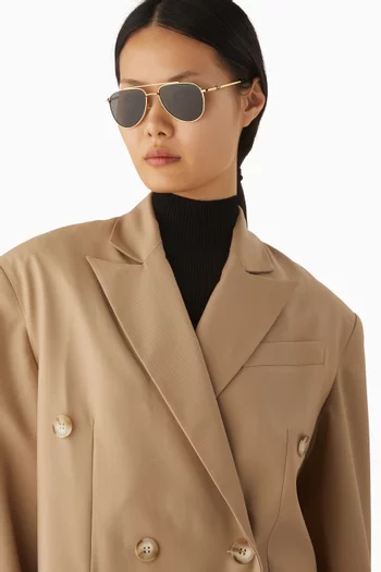 Aya Pilot Sunglasses in Metal