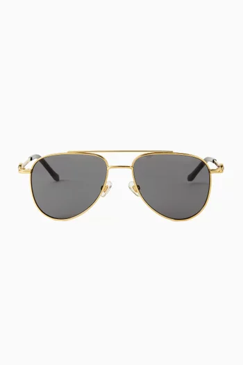 Aya Pilot Sunglasses in Metal