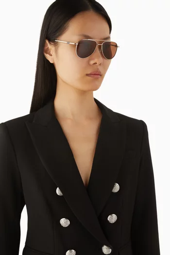 Aya Pilot Sunglasses in Metal