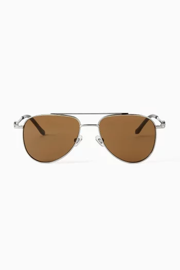 Aya Pilot Sunglasses in Metal