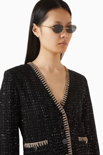 نظارة شمسية جود بإطار بيضاوي معدن