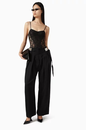 Sheer-panel Bodysuit in Lace