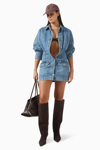 Button-up Mini Dress in Denim