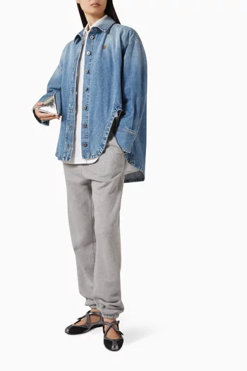 قميص بحافة مقوسة دينم