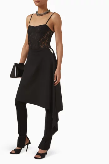 Skirt-overlay Pants in Viscose Blend