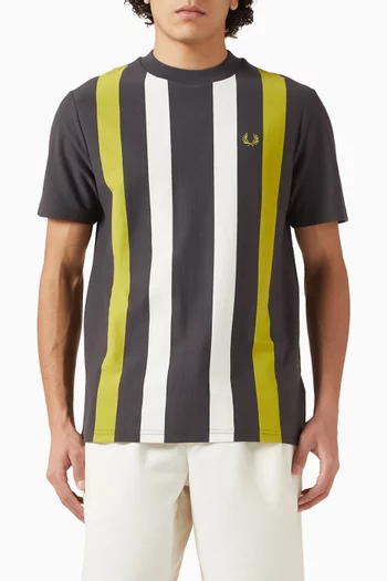 Vertical Stripe T-shirt in Cotton Pique