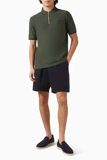 Polo Shirt in Crepe Piqué