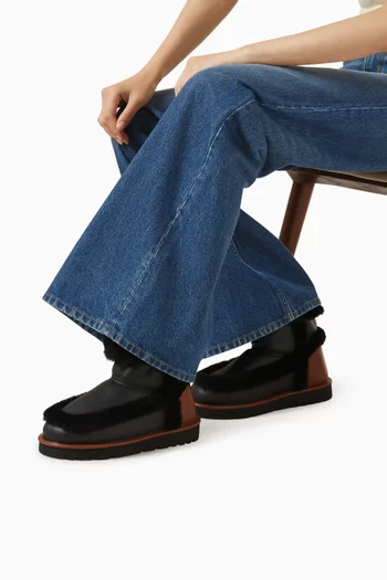 Dolcie Shearling  Ankle Boots in Grained Calfskin