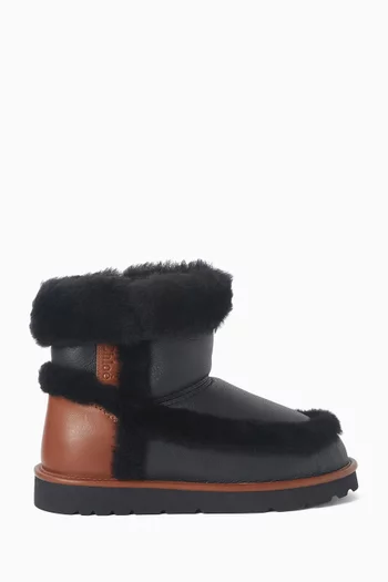 Dolcie Shearling  Ankle Boots in Grained Calfskin