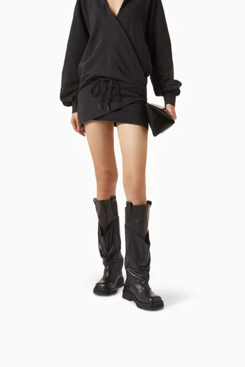 حذاء بوت نيو روبين باسيجاتا بتصميم عسكري جلد عجل