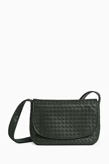 حقيبة مسنجر فينيتو بغطاء قلاب جلد مجدول