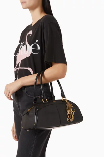 Medium Bowling Bag in Calfskin Leather