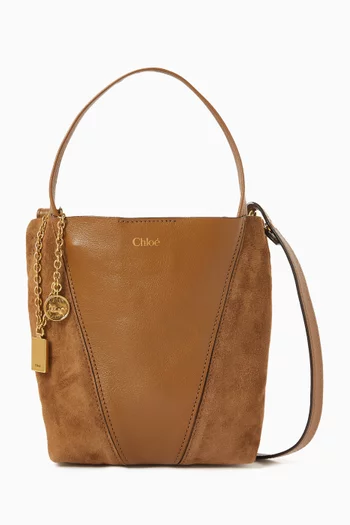 حقيبة يد كلوي سبين صغيرة جلد حُبيبي وجلد شمواه