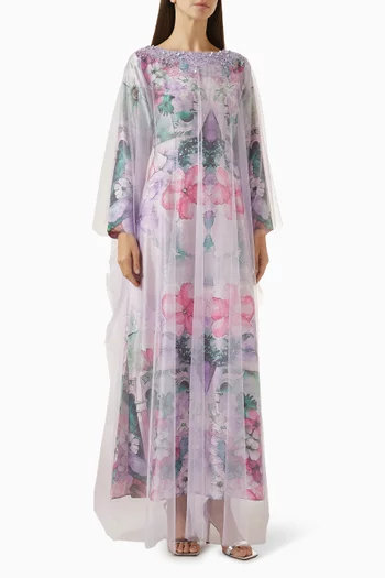 Printed Cape & Kaftan Set