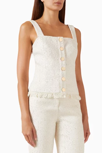 بلوزة بو بشرّابات تويد