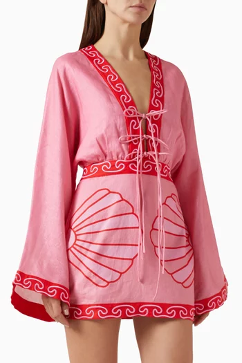 Concha Mini Dress in Linen-blend