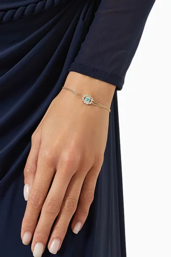Mini Evil Eye Turquoise Bracelet in 18kt Gold
