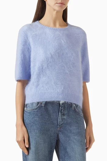 سترة جادا بفتحة رقبة مستديرة كشمير ناعم