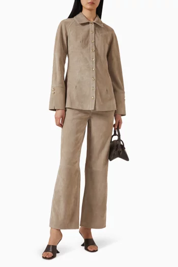 Joan Tailored Shirt in Suede