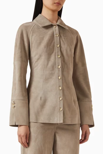 Joan Tailored Shirt in Suede