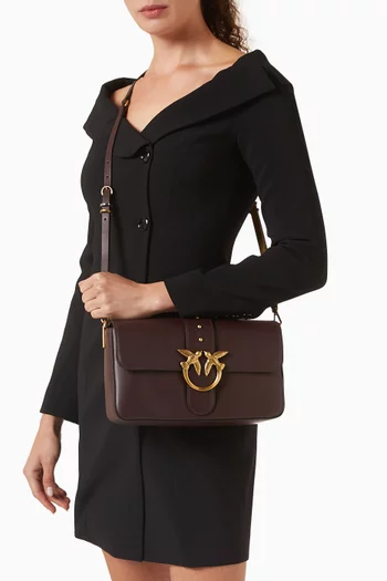 Medium Love One Slouchy Shoulder Bag in Leather