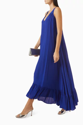 فستان بيوني طويل فيسكوز