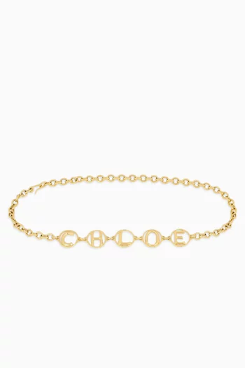 Logo Chain Belt in Brass
