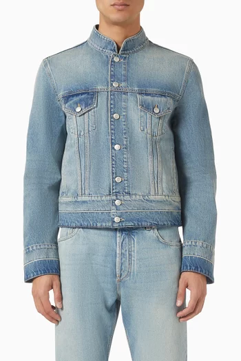 Stand-collar Jacket in Denim