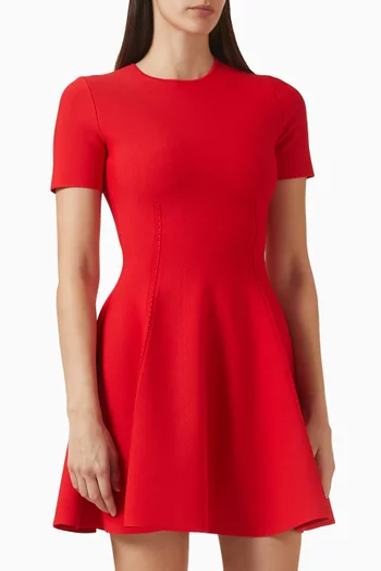 Fit and Flare Mini Dress in Compact Viscose Blend