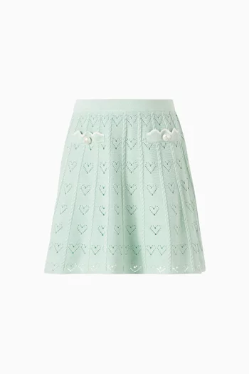 Mint Heart Knit Skirt