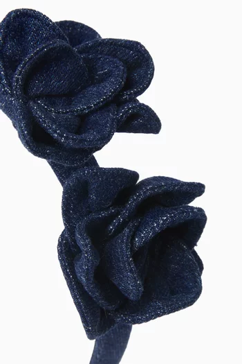 Flower Headband in Denim